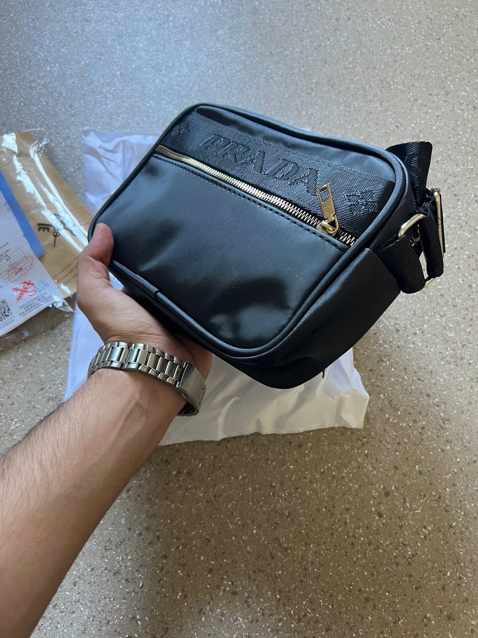 sacouche Prada deux qualite premium